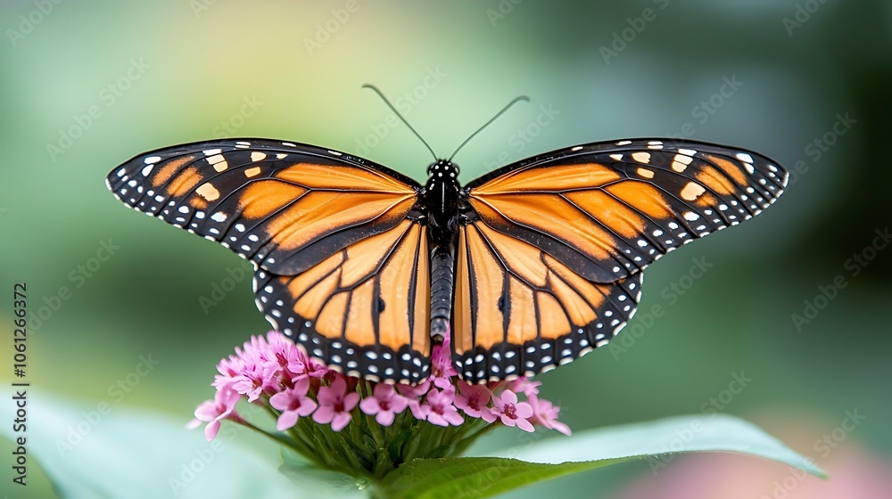 Butterfly sits gracefully on flower petals while showcasing vibrant colors in nature's splendor Butterfly sits gracefully on flower petals while showcasing vibrant colors in nature's splendor