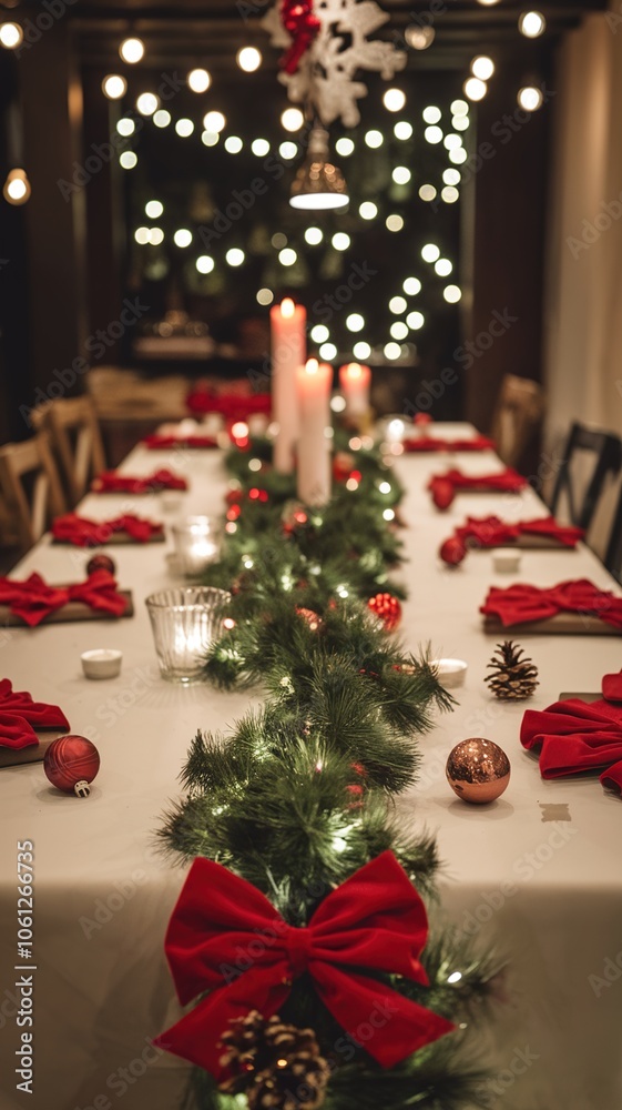 Christmas dinner table Christmas dinner table