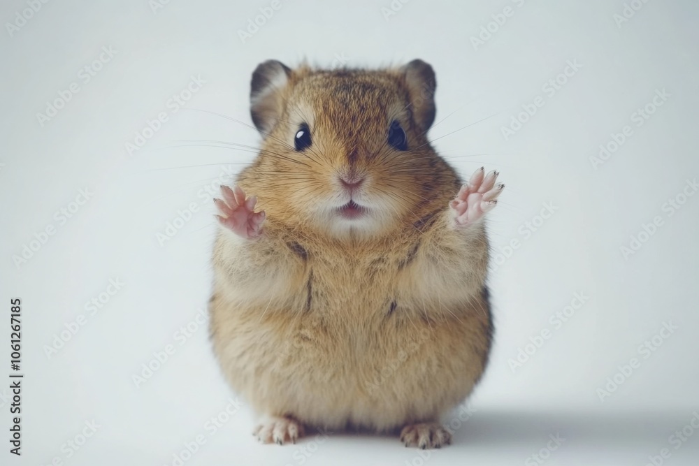 Cute Hamster with Tiny Paws in Studio Light Cute Hamster with Tiny Paws in Studio Light
