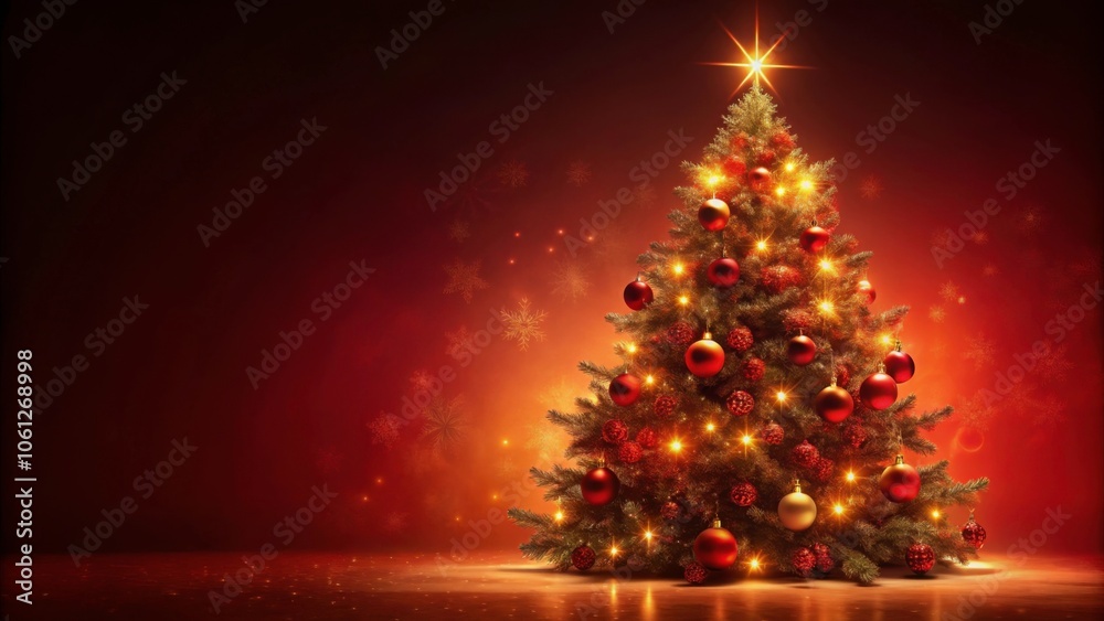 Beautiful and warm Christmas tree artwork in red and dark tones, Christmas, tree, holiday, festive, decoration, seasonal, warmth Beautiful and warm Christmas tree artwork in red and dark tones, Christmas, tree, holiday, festive, decoration, seasonal, warmth