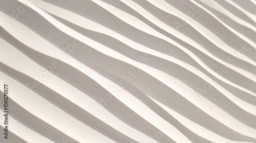 Abstract white wavy pattern with soft lighting and subtle shadows.