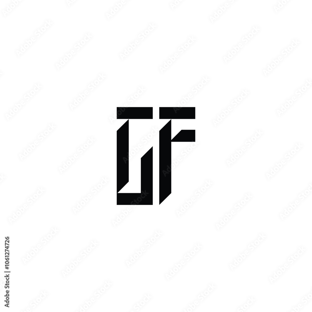 Obraz premium CF monogram logo design letter text name symbol monochrome logotype alphabet character simple logo
