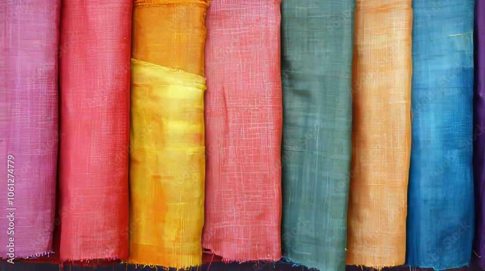 Colorful Rolled Fabric Textures Colorful Rolled Fabric Textures