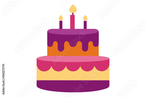 Birthday cake | isolated vector illustration on white background