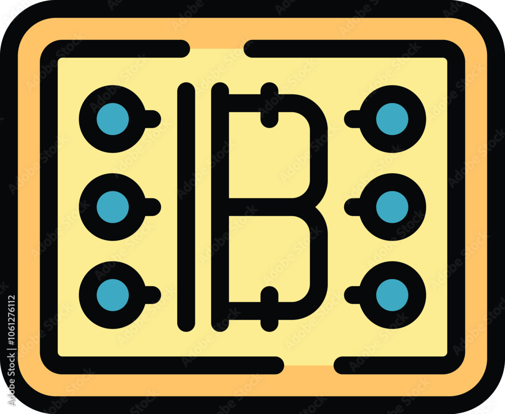 Electronic circuit board with resistors and letter b, symbolizing bitcoin mining and cryptocurrency technology Electronic circuit board with resistors and letter b, symbolizing bitcoin mining and cryptocurrency technology