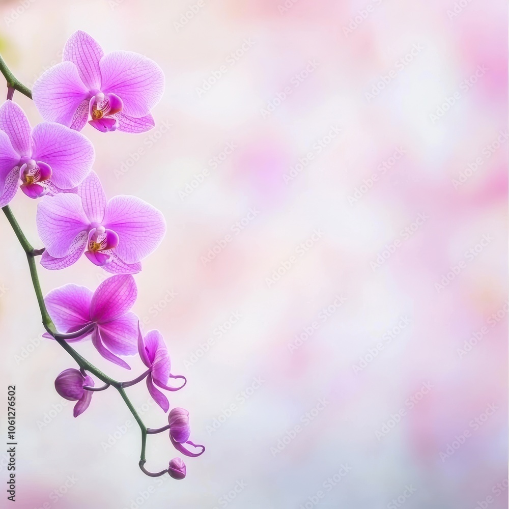 Naklejka premium Vibrant Pink Orchid Petals in Soft Background