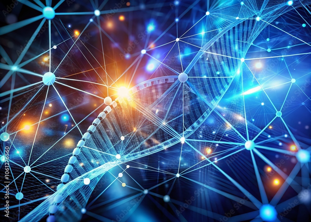 Futuristic DNA Transfer - Abstract Dark Blue Architecture Futuristic DNA Transfer - Abstract Dark Blue Architecture