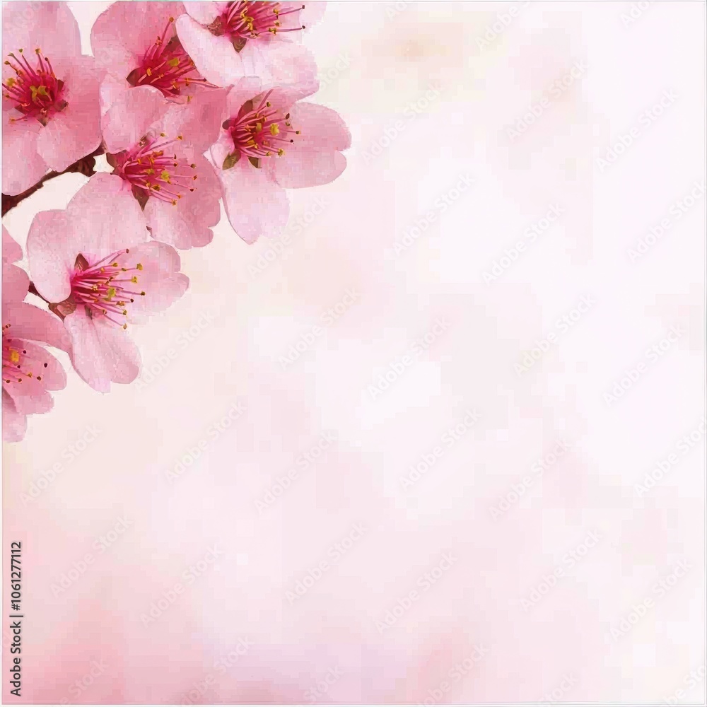 Soft Pink Cherry Blossom Petals in Blurred Background Soft Pink Cherry Blossom Petals in Blurred Background