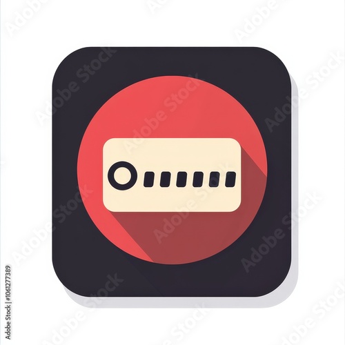 A modern and simple app icon design featuring a conceptual speed limit theme. Ideal for digital applications and user interfaces seeking a clean aesthetic. photo