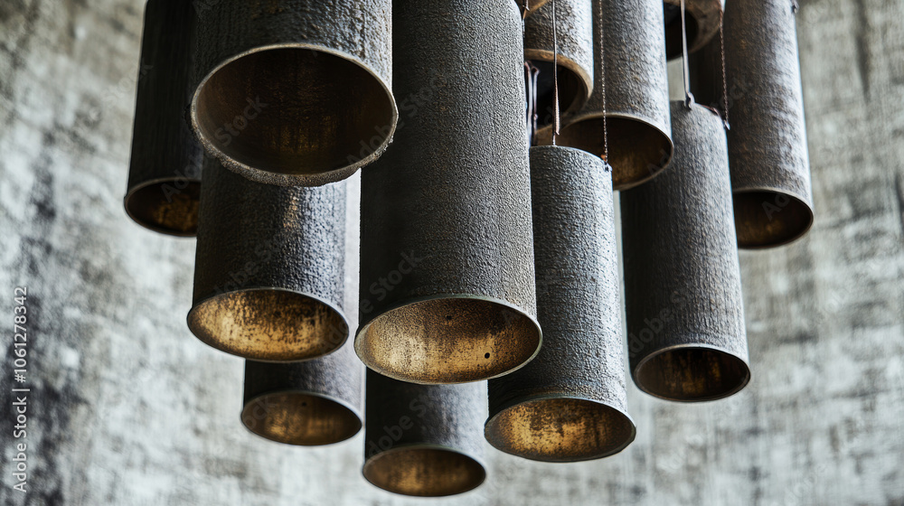 Industrial Hanging Pendant Lights Close-Up Industrial Hanging Pendant Lights Close-Up