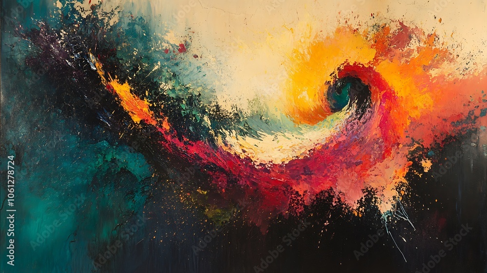 Fototapeta premium Dynamic swirl of abstract colors captivates viewers