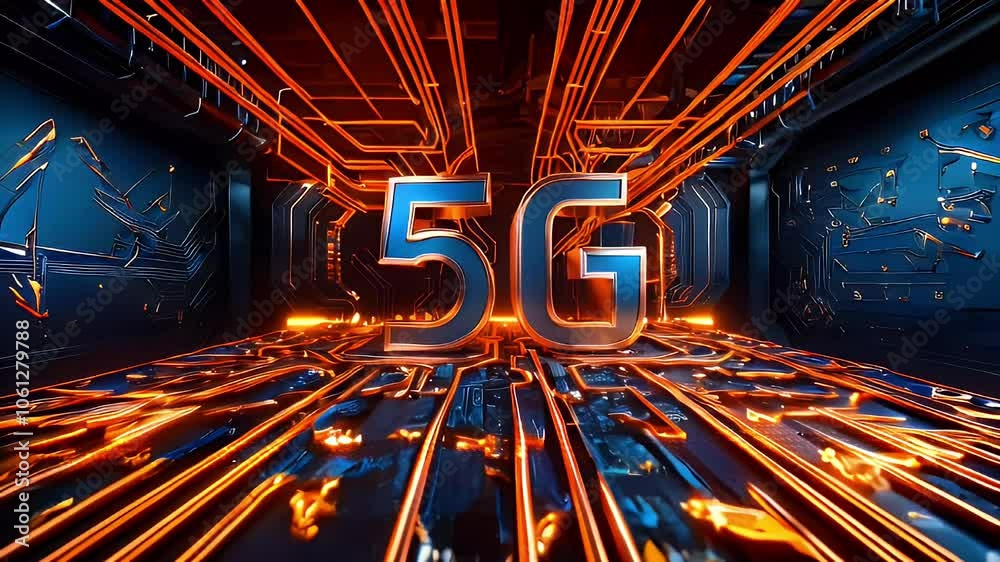 3D rendering of 5G technology with a futuristic design.