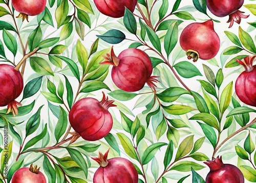 Minimalist Pomegranate Fall Pattern for Rosh Hashanah Textiles photo