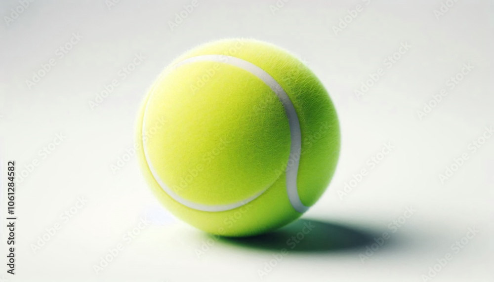 Yellow Tennis Ball with White Seam on White Background Yellow Tennis Ball with White Seam on White Background