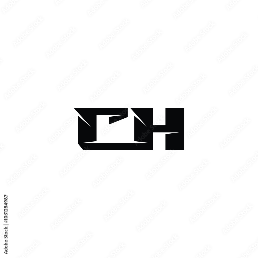 CH monogram logo design letter text name symbol monochrome logotype alphabet character simple logo CH monogram logo design letter text name symbol monochrome logotype alphabet character simple logo