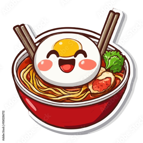 High-Quality Ramen Character Illustration: Downloadable Vector Graphic