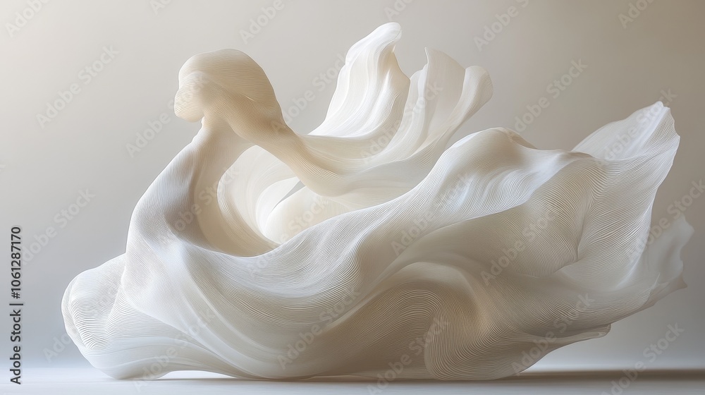 Smooth, flowing white lines and curves on a light background create an elegant composition that conveys movement and grace, perfect for design projects requiring a touch of sophistication and fluidity Smooth, flowing white lines and curves on a light background create an elegant composition that conveys movement and grace, perfect for design projects requiring a touch of sophistication and fluidity