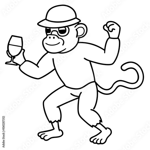 Cool Monkey with Wine Pose.