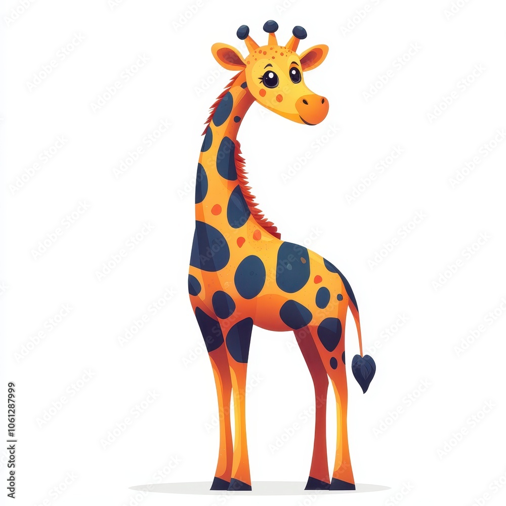 Obraz premium Whimsical Giraffe with Pastel Spots in Vector Style