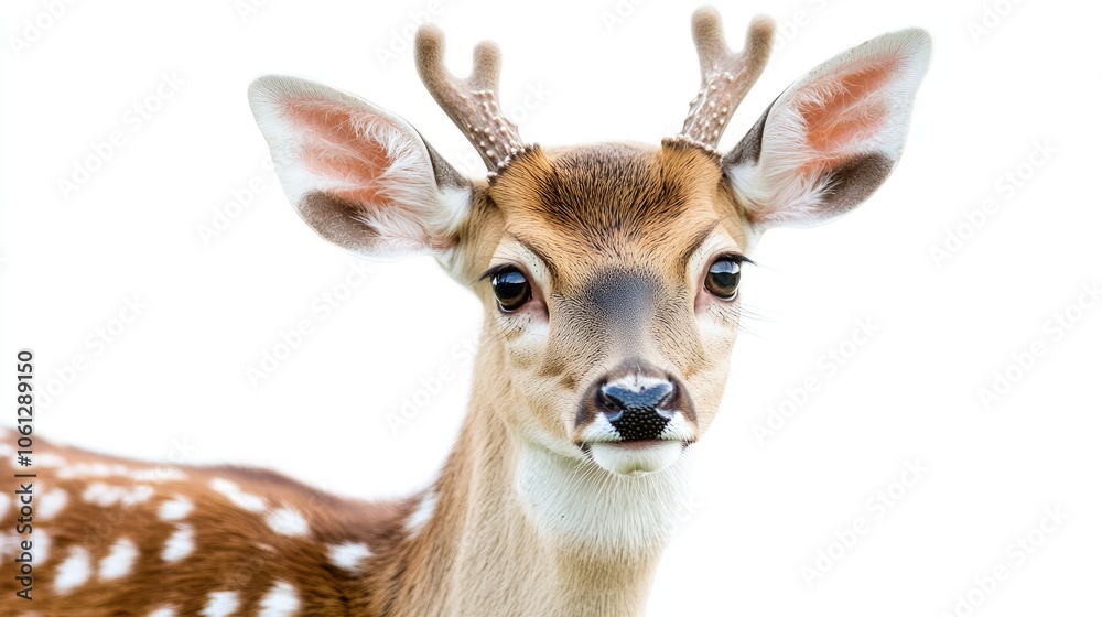 Close-up of a Young Deer in Soft Lighting Close-up of a Young Deer in Soft Lighting