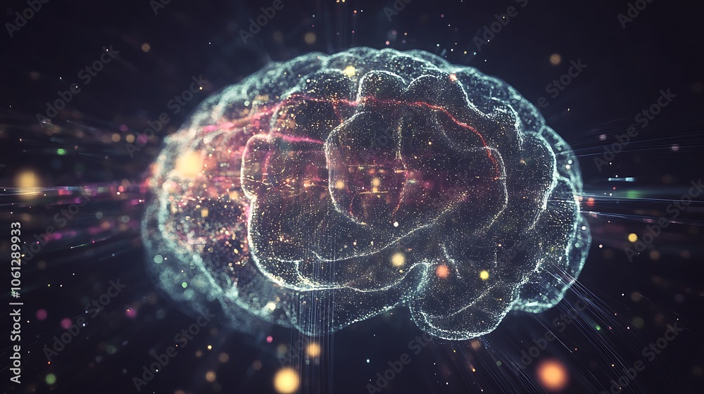 Advanced AI visualization with dynamic data flow and digital effects Advanced AI visualization with dynamic data flow and digital effects