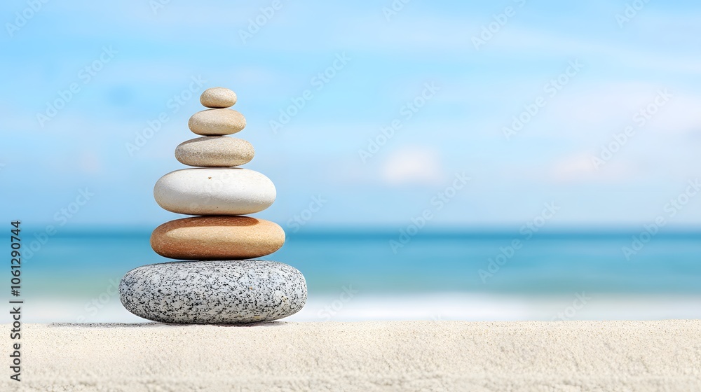 Fototapeta premium Balance stones create peaceful harmony