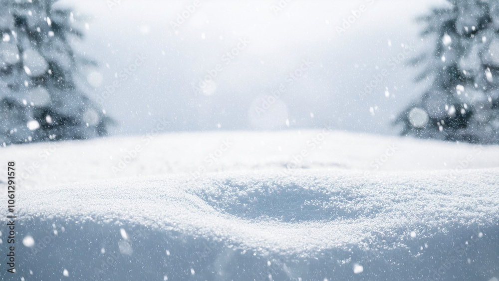 custom made wallpaper toronto digitalWinter landscape with falling snowflakes and snow drifts. Christmas background with copy space