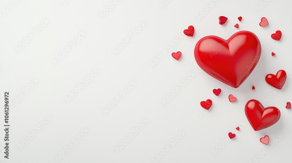 A high-quality red heart positioned in the corner on a clean white background, simple yet eye-catching for love-themed images. A high-quality red heart positioned in the corner on a clean white background, simple yet eye-catching for love-themed images.