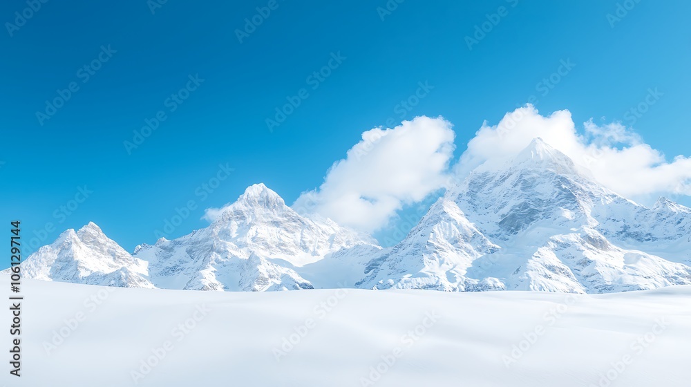 Explore the majestic snow-capped mountains under a vibrant blue sky Explore the majestic snow-capped mountains under a vibrant blue sky