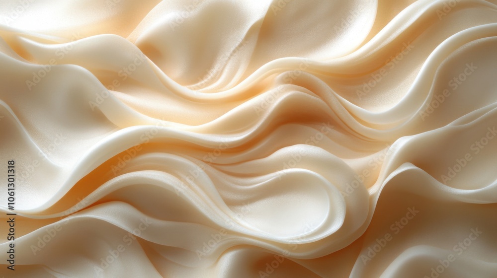 Close up of a white fabric with a very large wave Close up of a white fabric with a very large wave