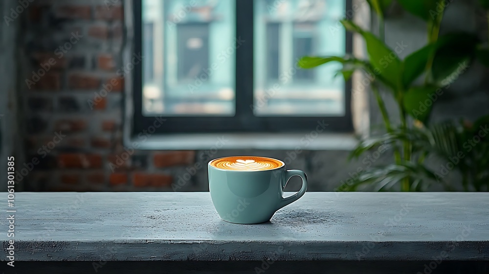 Enjoy a perfect cup of coffee with artful latte design in a cozy cafe setting Enjoy a perfect cup of coffee with artful latte design in a cozy cafe setting
