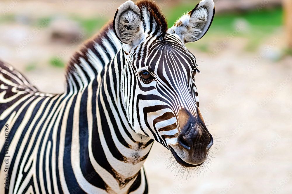 Naklejka premium detailed zebra stripe pattern closeup, dramatic contrast