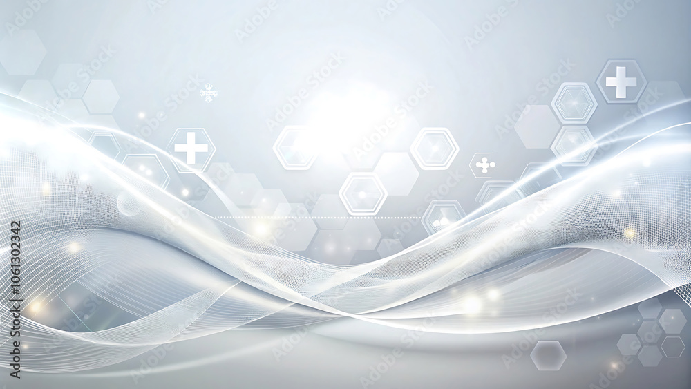 with blurred medical element wave abstract background