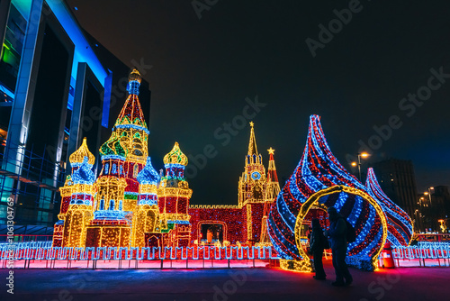 Photography Christmas lights on the streets of Moscow