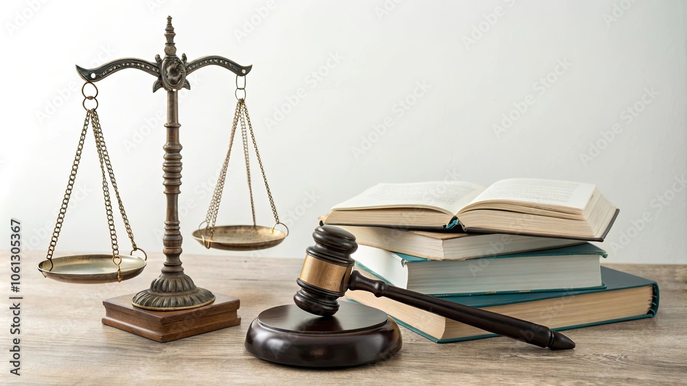 Scales of justice, hammers, and books isolated on background , law, legal, justice, court, equality, judgment, balance Scales of justice, hammers, and books isolated on background , law, legal, justice, court, equality, judgment, balance