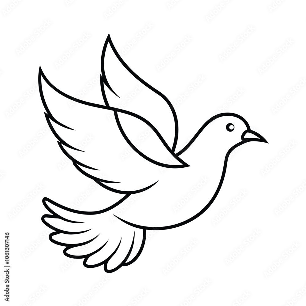 Dove in Peace Vector Illustration - Cartoon, Clipart, and Line Art Design for Print and Digital Use Dove in Peace Vector Illustration - Cartoon, Clipart, and Line Art Design for Print and Digital Use