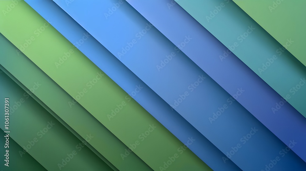 Fototapeta premium A visually appealing abstract design with layered diagonal lines in shades of blue and green.