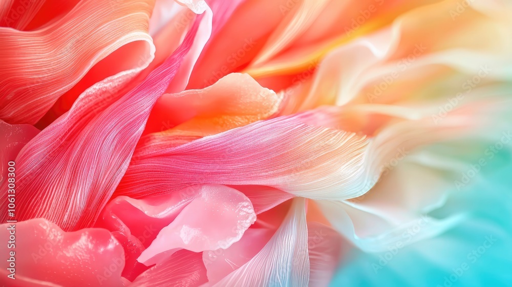 Obraz premium Discover the vibrant beauty of colorful petals flowing in soft waves of silk-like texture