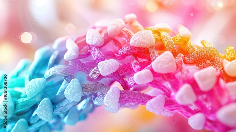 Obraz premium Explore the intricacies of colorful molecular structures in modern science visualizations