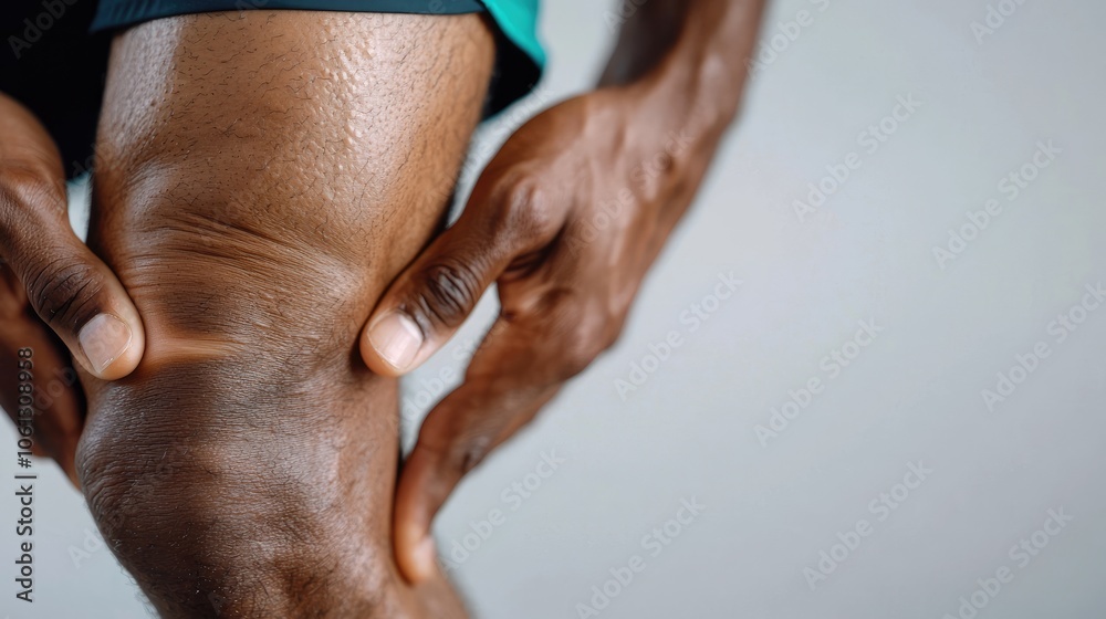 Naklejka premium Athlete's guide to knee pain relief effective strategies for recovery and strengthening