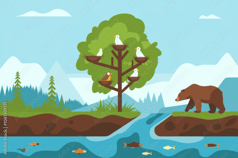 Obraz premium Environmental Theme Illustration