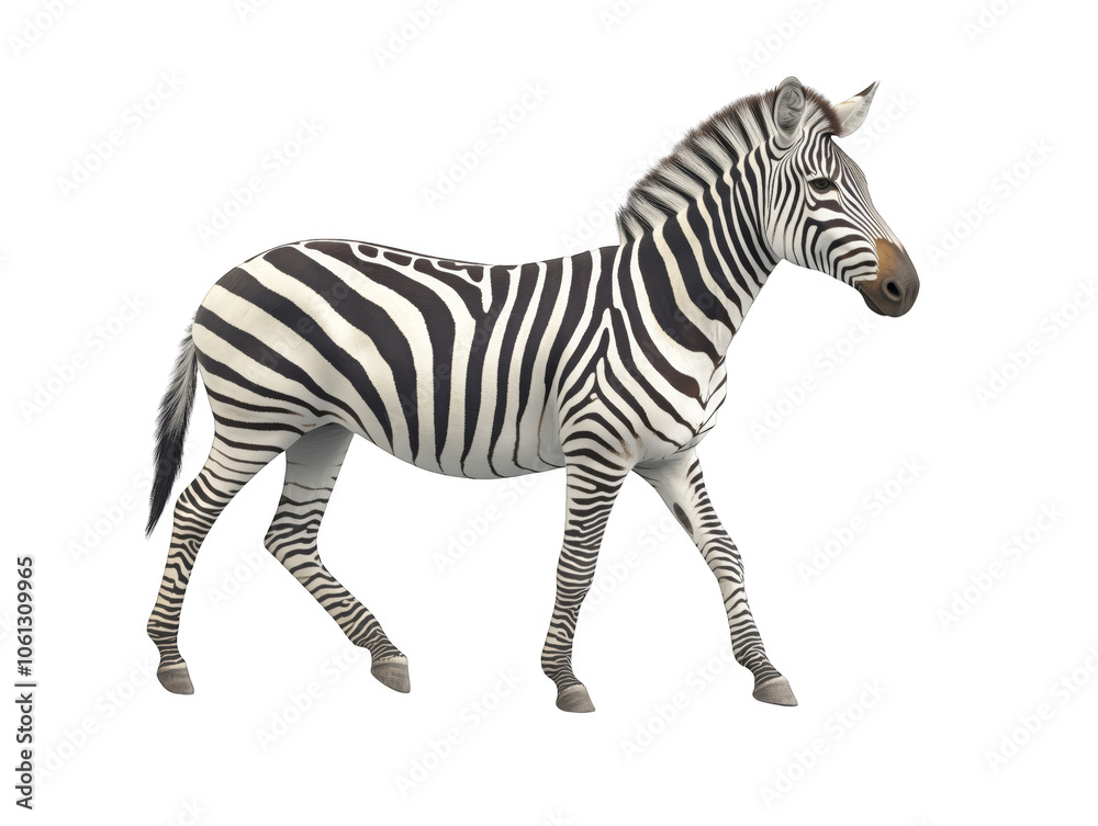 Fototapeta premium Graceful Zebra Walking in Natural Pose