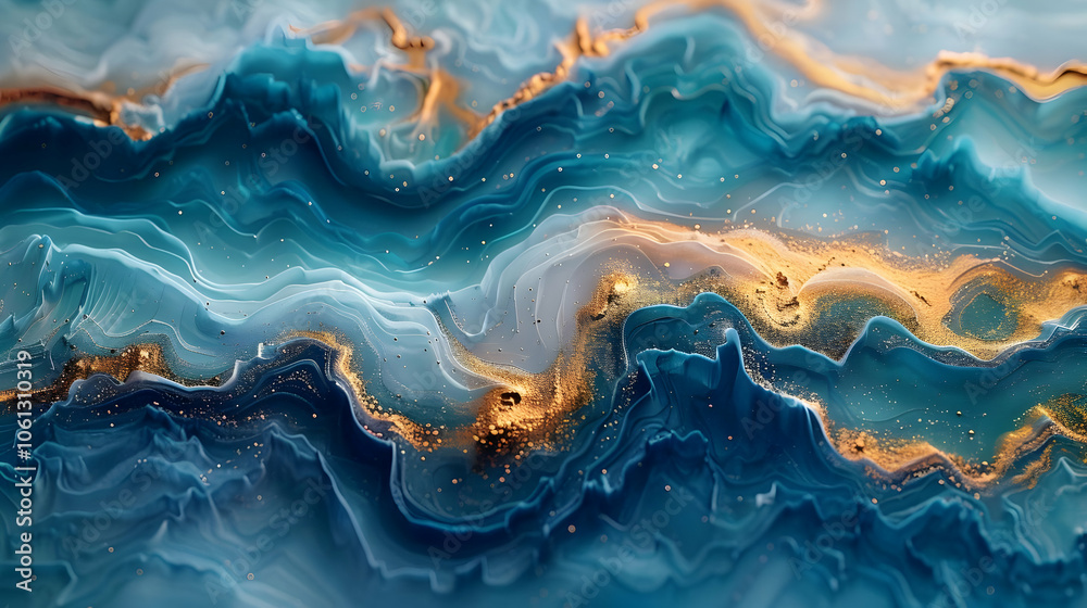 Abstract Blue and Gold Swirls - Abstract Background Abstract Blue and Gold Swirls - Abstract Background