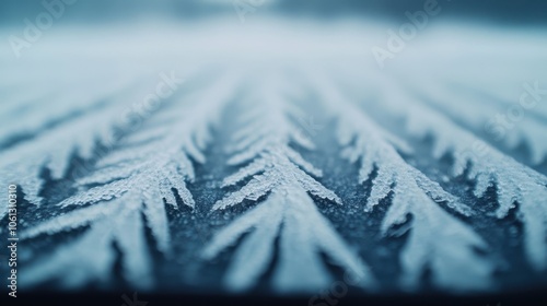 Wallpaper Mural Intricate frost patterns cover a cold surface, creating a beautiful winter landscape showcasing nature's delicate artistry. Torontodigital.ca