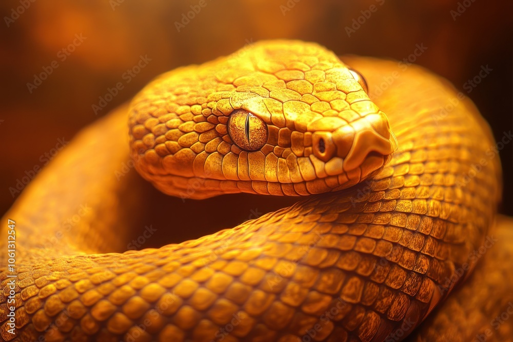 Golden Snake in Soft Lighting Golden Snake in Soft Lighting