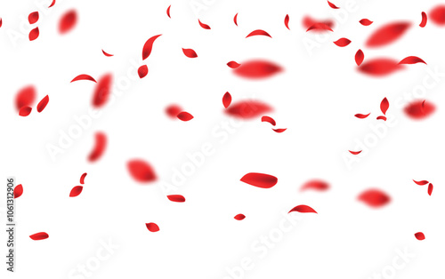 Red Rose Fly Vector Transparent Background. vector illustration