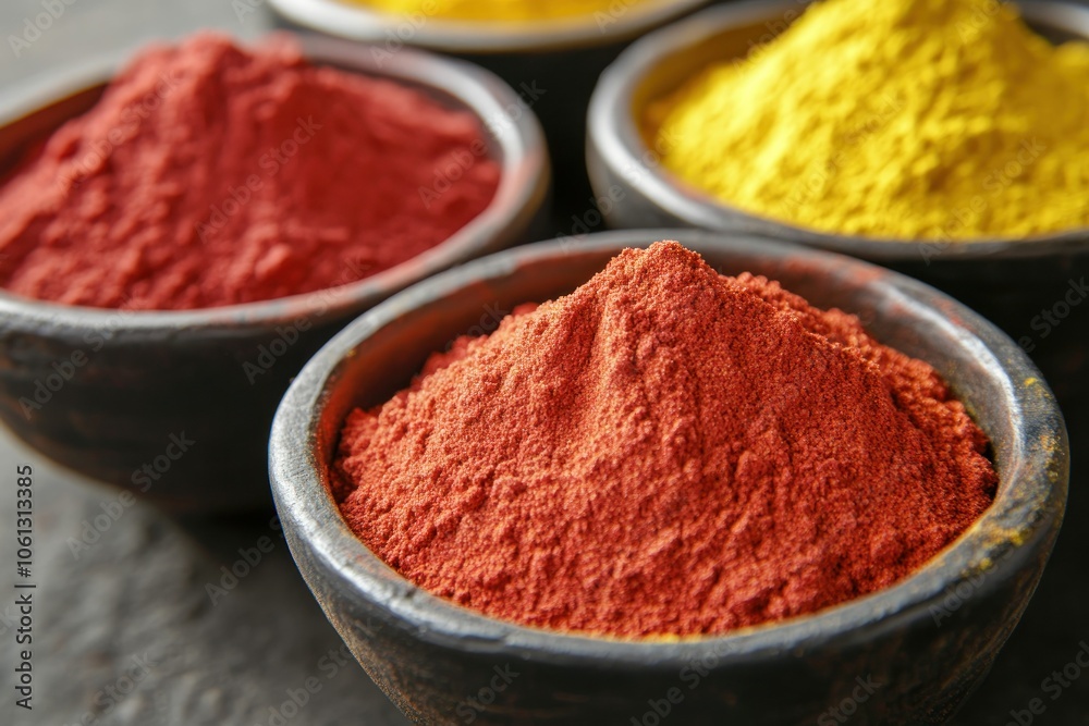 Vibrant Spices in Bowls for Culinary Inspiration