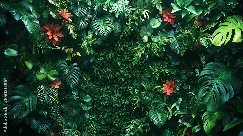 Indoor low-maintenance green wall with a mix of succulents and tropical plants, vibrant greens and unique textures, soft ambient light, cozy and refreshing interior, highly detailed, HD quality. Indoor low-maintenance green wall with a mix of succulents and tropical plants, vibrant greens and unique textures, soft ambient light, cozy and refreshing interior, highly detailed, HD quality.