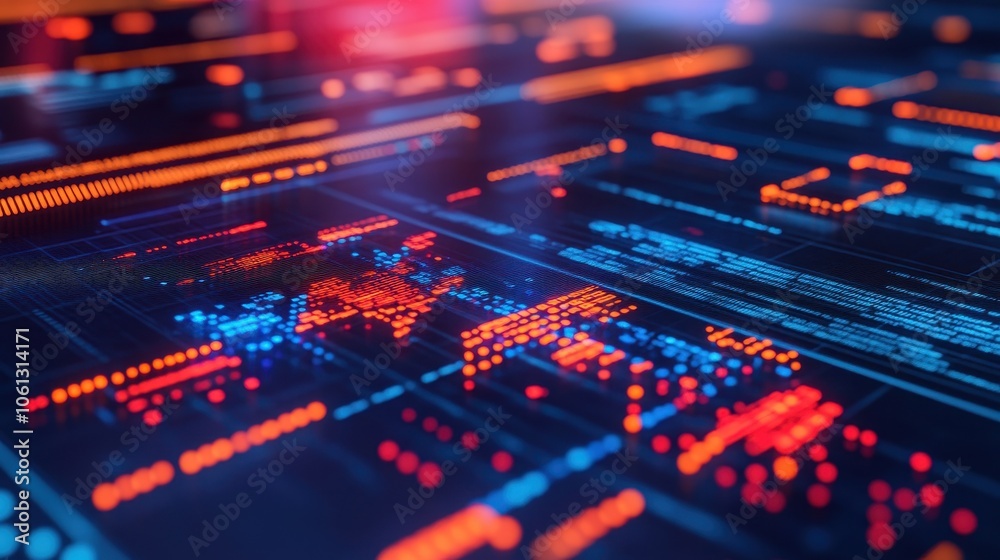 Vibrant digital circuit background with glowing lines and nodes, representing technology, data, and innovation in a futuristic style. Vibrant digital circuit background with glowing lines and nodes, representing technology, data, and innovation in a futuristic style.