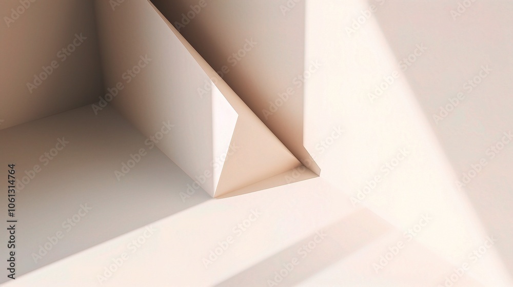 Fototapeta premium Subtle Light Beige Gradient with Diagonal Shadows